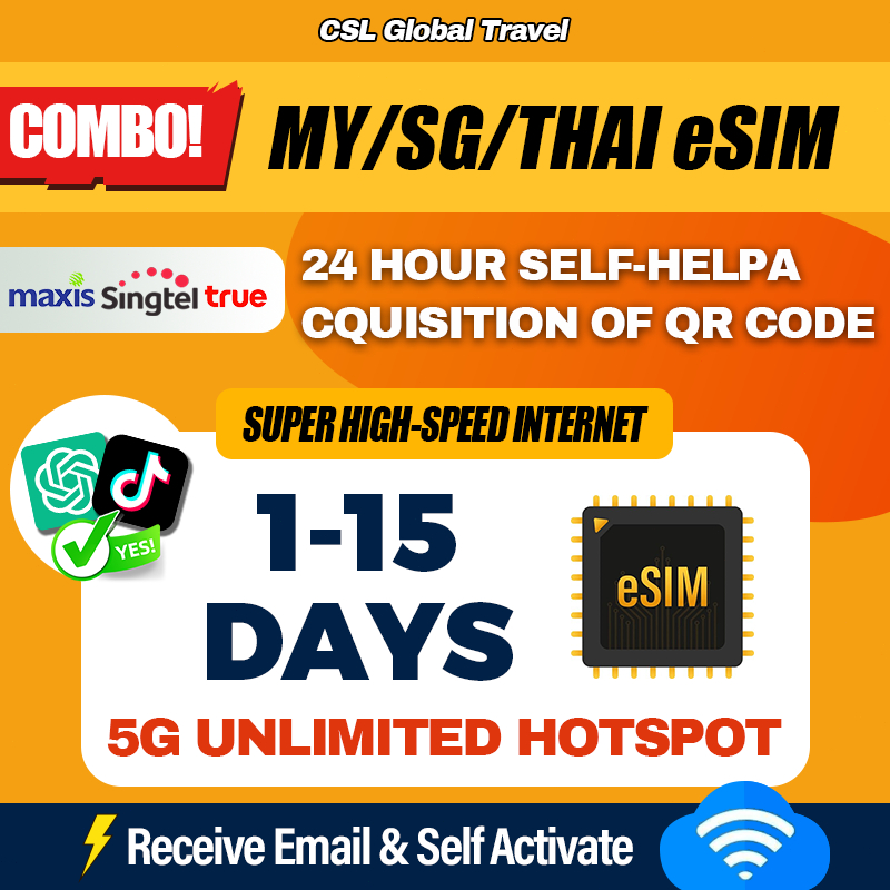 【CSL】eSIM Malaysia Singapore Thailand eSIM | 1-15 Days | High-speed ...