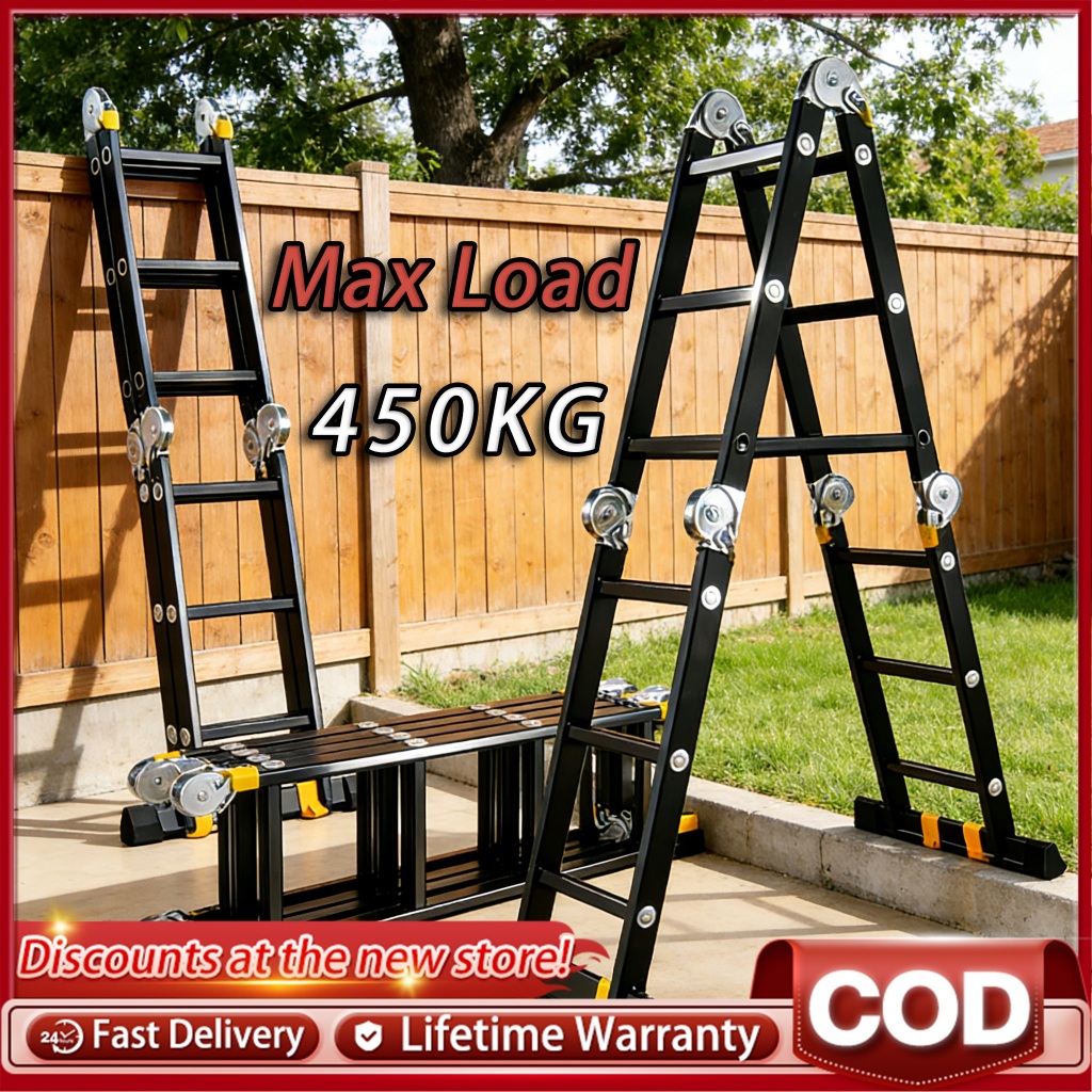 Tangga Lipat Heavy Duty Foldable Ladder 3.7M-5.7M(12Step-20Step ...