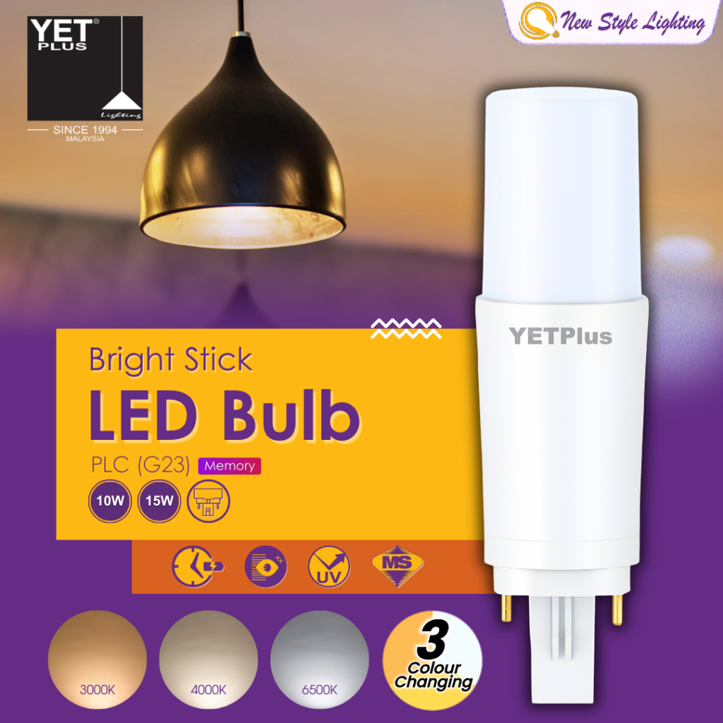 YETPlus 10W 15W PLC PL-C G23 SIRIM LED Light Retroled Long Stick Bulb ...