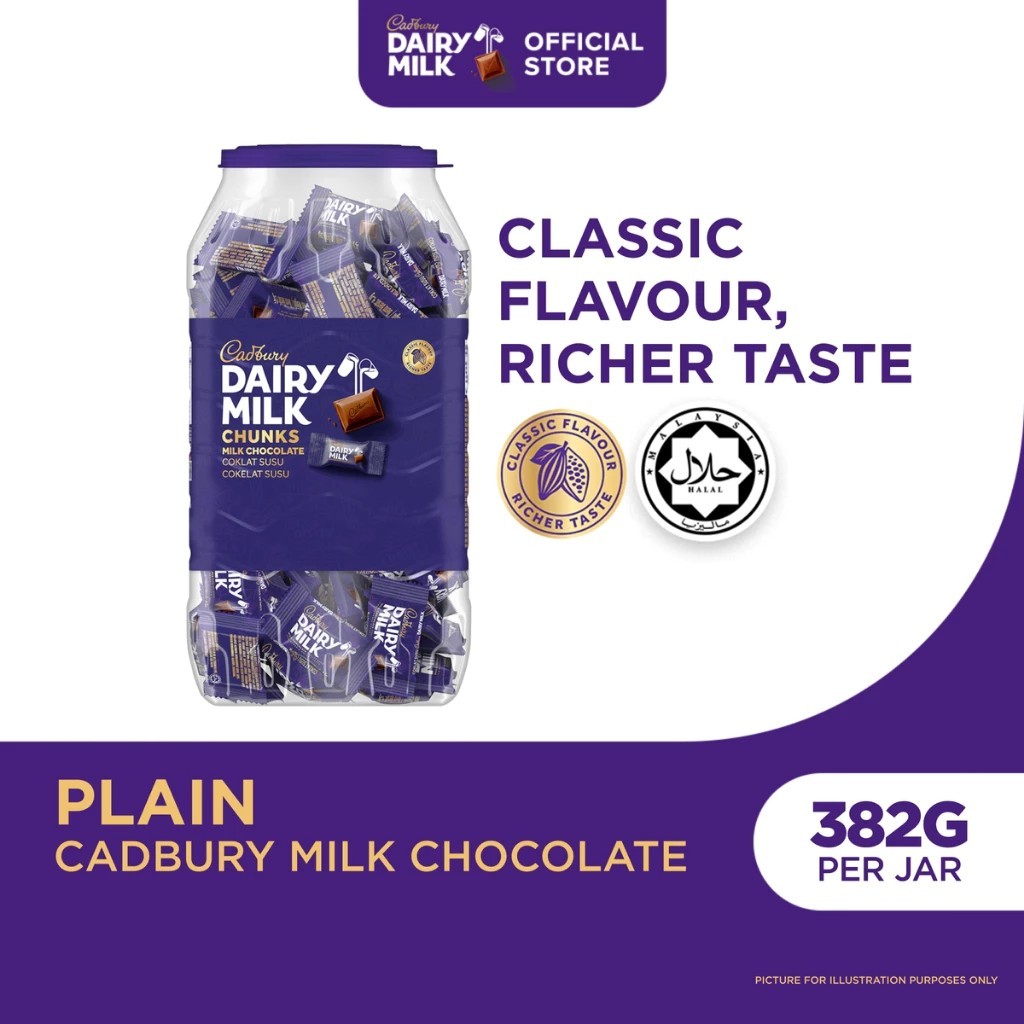 Cadbury Dairy Milk Chocolate Neap Jar (382g ) | Shopee Malaysia