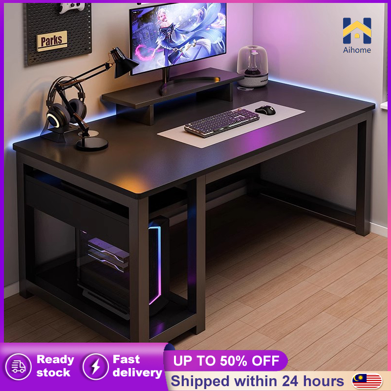 ⚡️Local Stock⚡️Meja Gaming Game Table With Computer Host Shelves Meja ...