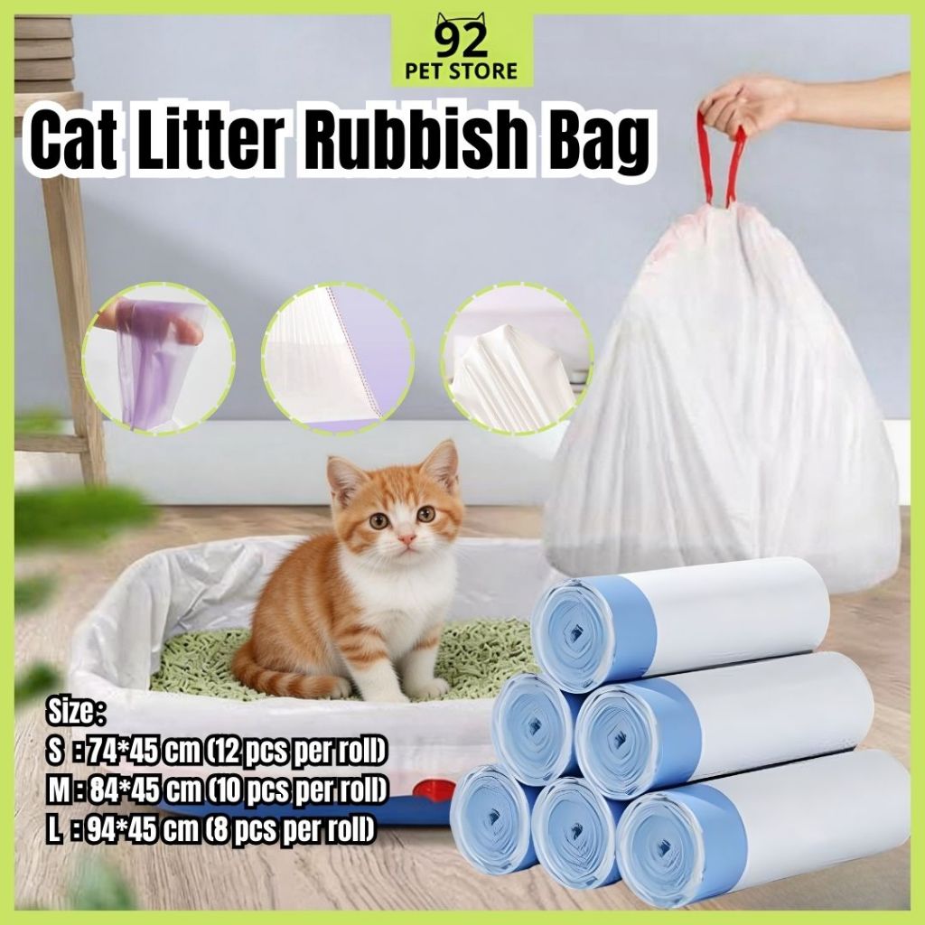 【92 PETSTORE】Cat Litter Rubbish Bag Plastic beg pasir kucing Cat Litter ...