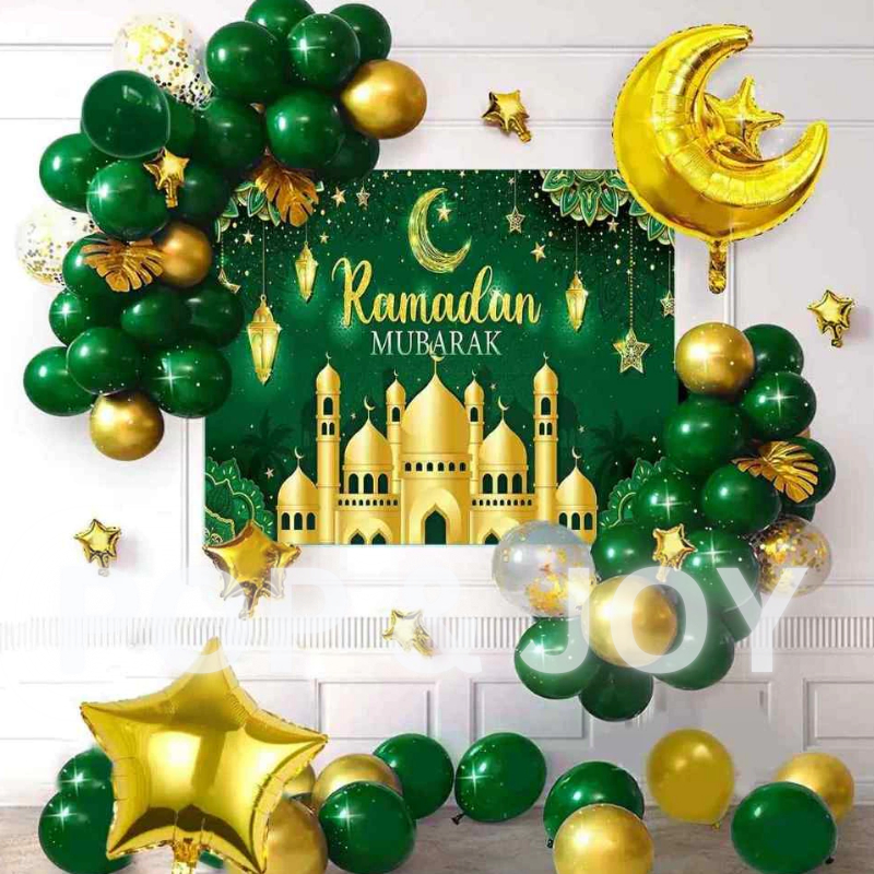 Eid Mubarak Hari Raya Belon & Backdrop Set Raya Dekorasi 2026 Hari Raya ...