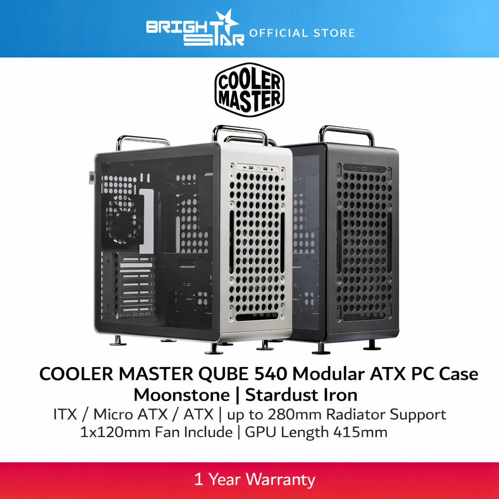 COOLER MASTER QUBE 540 Modular ATX PC Case - Moonstone / Stardust Iron ...