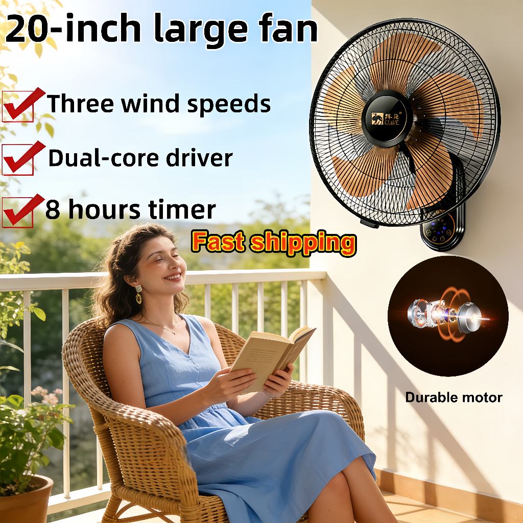 Ready Stock 20 Inch Strong Wind Wall Fan 3 Speed Adjustable Energy ...