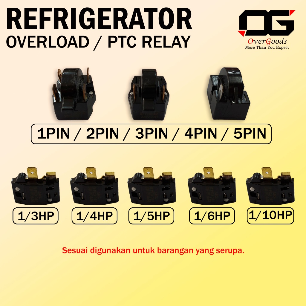 Refrigerator Compressor PTC Relay Overload 2Pin 3Pin 4Pin Universal ...