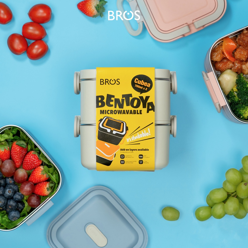BROS Bentoya Cubea 700ml | SUS304 Microwave-Safe Food Container | Meal ...