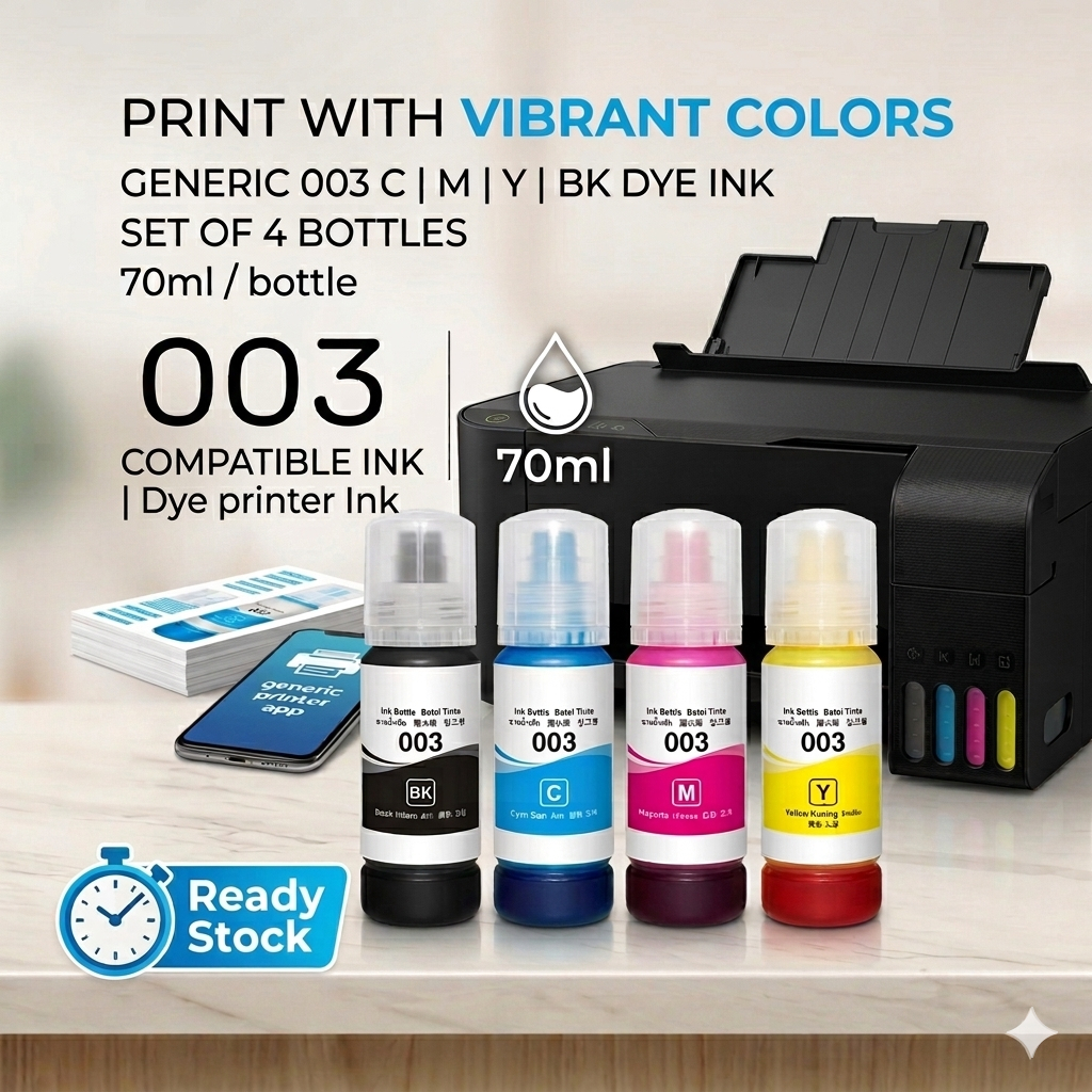 [Ready Stock] Ink 003 for L3110 L3210 L1210 L3150 Printer 70ml Bottle ...