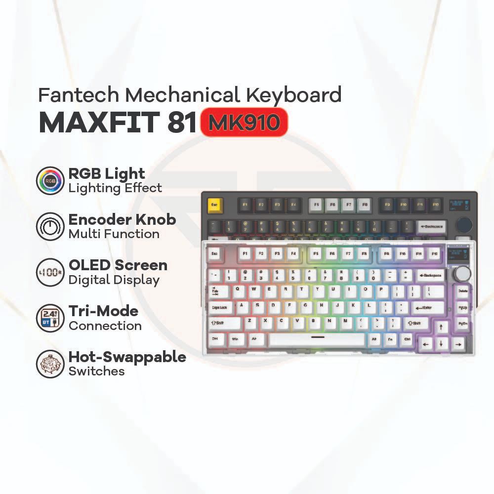 Fantech Maxfit 81 Wireless Mechanical Keyboard | Interactive OLED | Hot ...