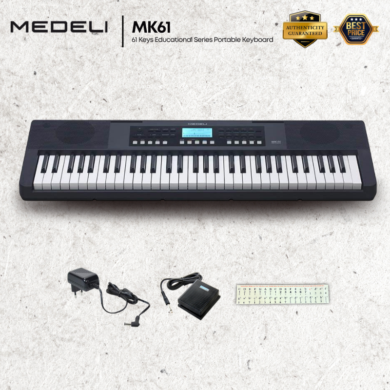 Medeli MK61 61 Key Educational Series Portable Keyboard - Black ( MK-61 ...