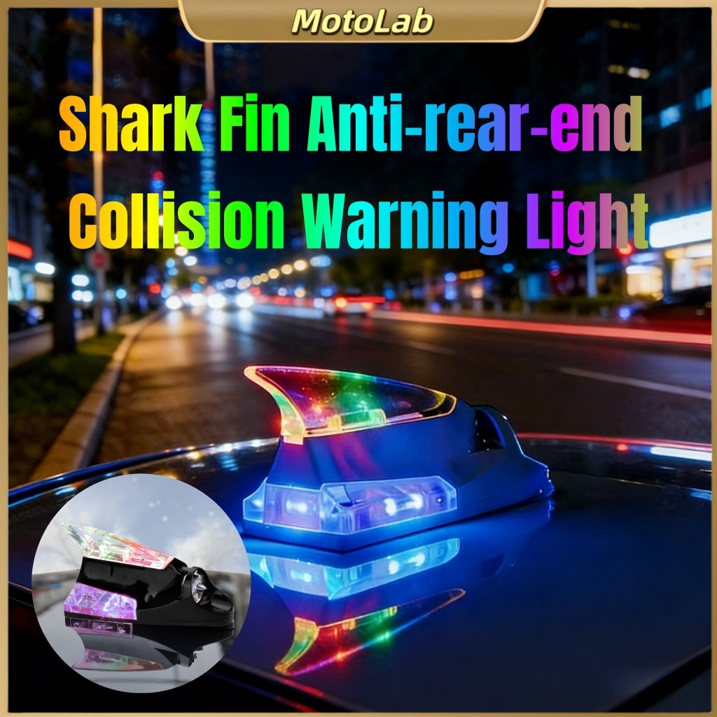Solar Shark Fin Antenna Automotive Decorative Lights Wind Lamp LED ...