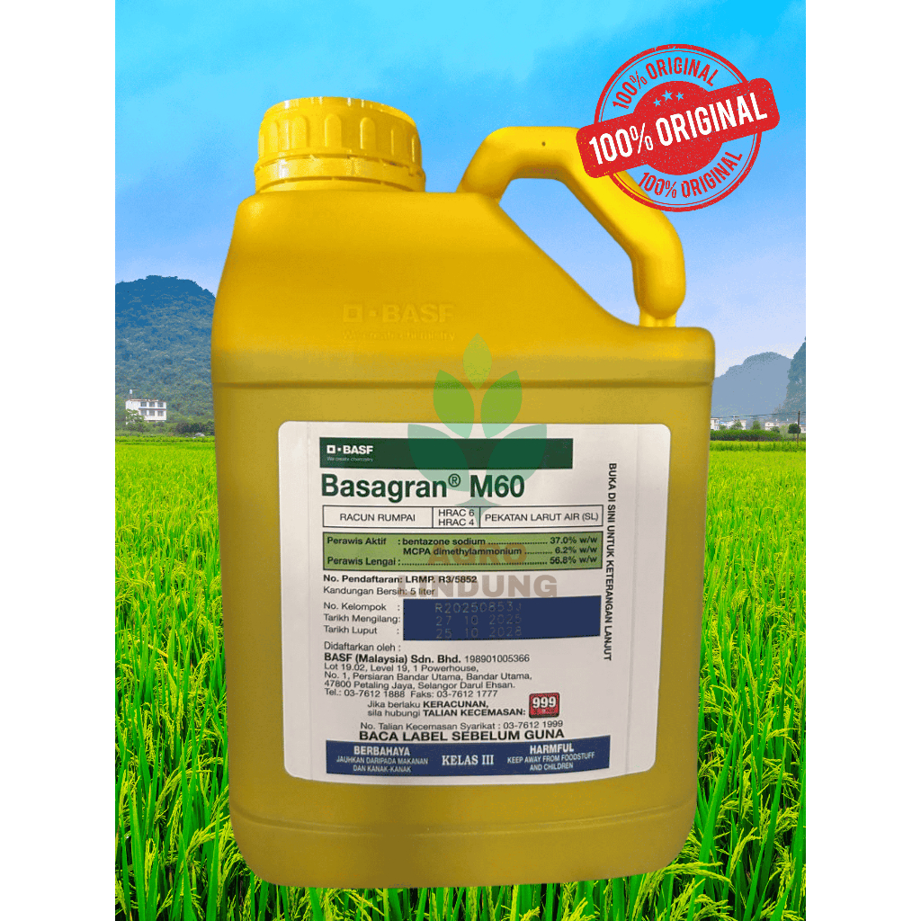 [OFFICIAL SELLER -ORIGINAL] RACUN RUMPUT BASF Basagran M60 - 5 LITER ...