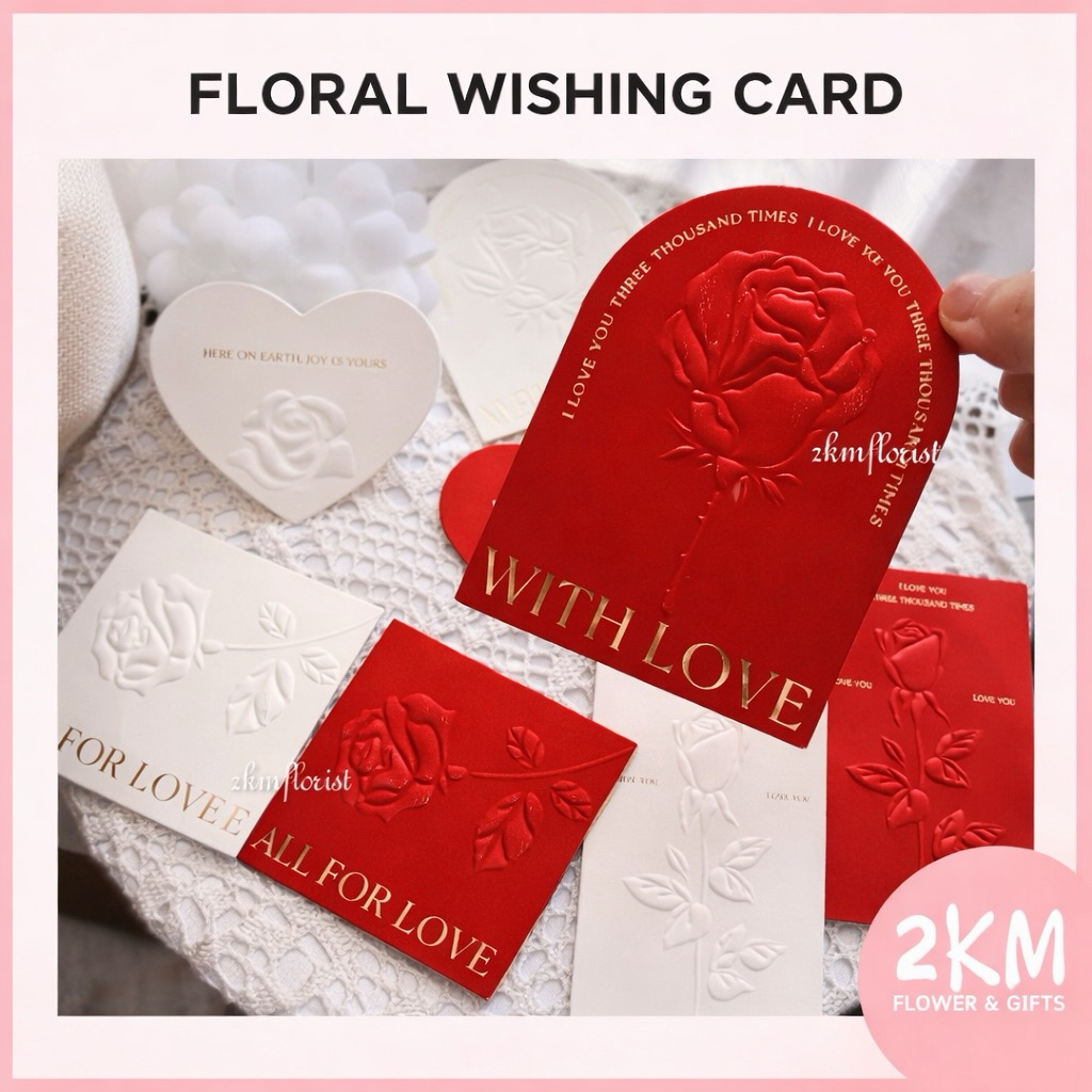 FLORAL WISHING CARD Love Mini Festival Greeting Thank You Birthday ...