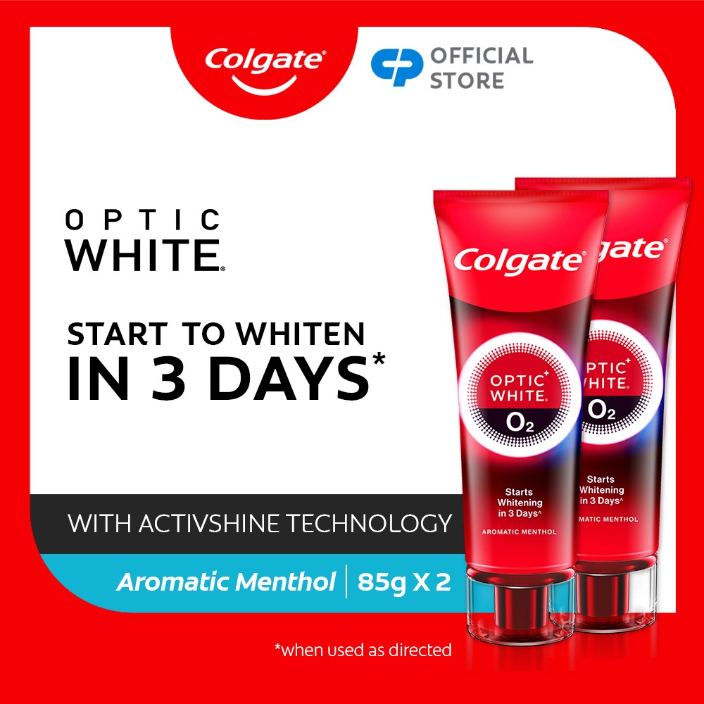 [Bundle of 2] Colgate Optic White O2 Oxygen Whitening Toothpaste 85g ...