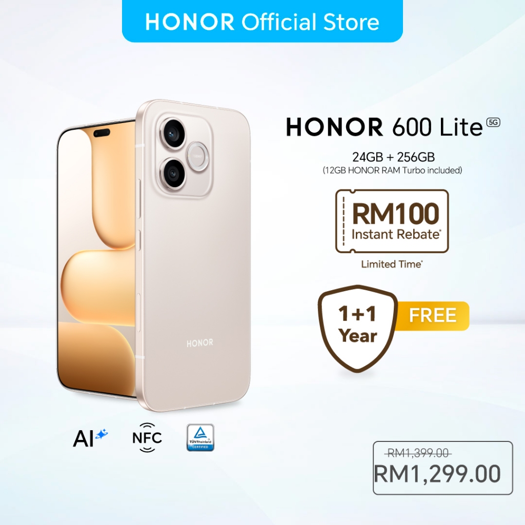 [NEW] HONOR 600 Lite Android Smartphone 24(12+12)GB+256GB | 108MP Camera | 6520mAh Large Battery | 1.5K AMOLED | IP66