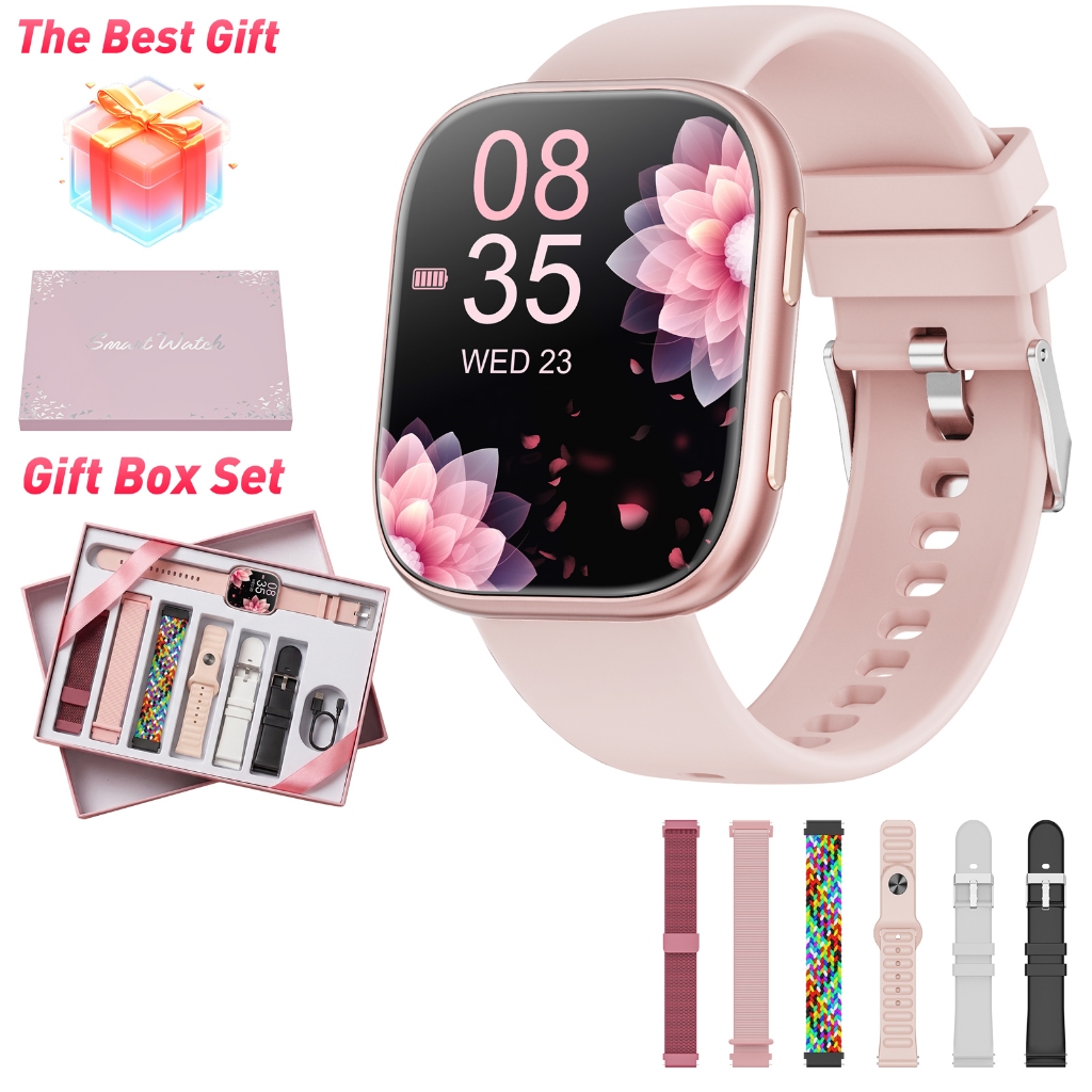 Smart Watch 7-In-1 Gift Set For Women And Men, 1.83 Hd Screen, Bluetooth Call, Fitness Tracker, Comes With Heart Rate,