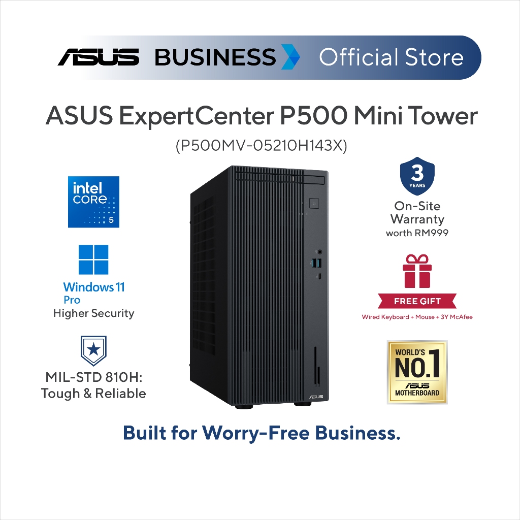 ASUS ExpertCenter P500 Mini Tower (P500MV-05210H143X) | Intel® Core™ 5 ...