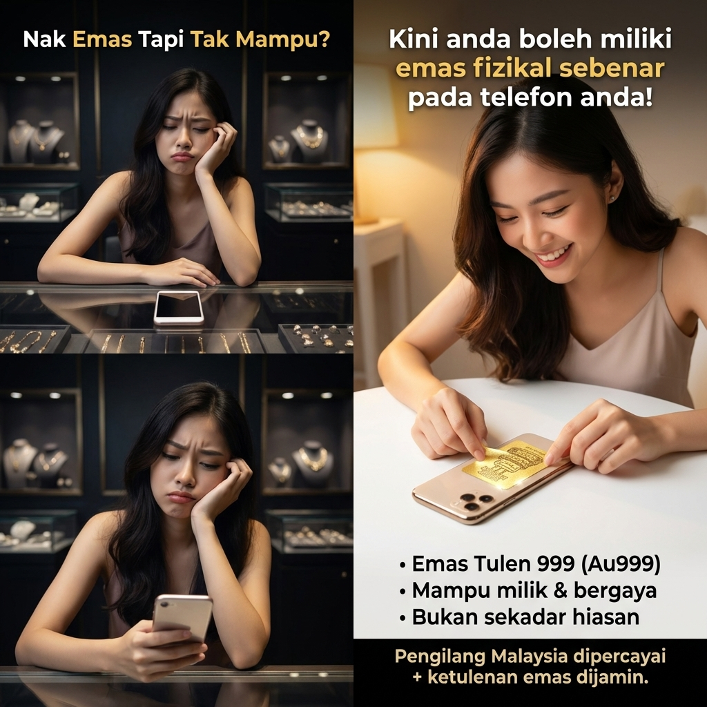 Thariba Micro Gold Phone Sticker Au999 Real Gold - Goal (2mg) | Shopee ...