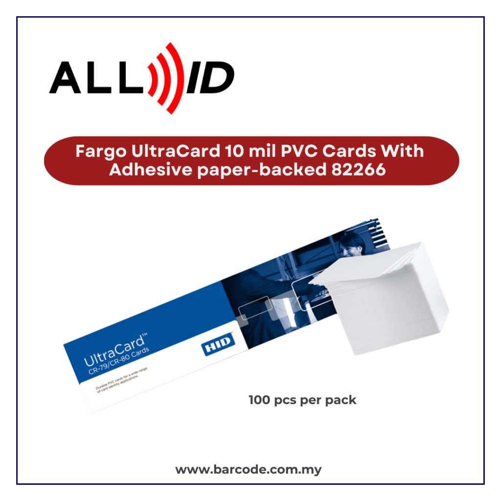Fargo UltraCard 10 mil PVC Cards With Adhesive paper-backed 82266 ...