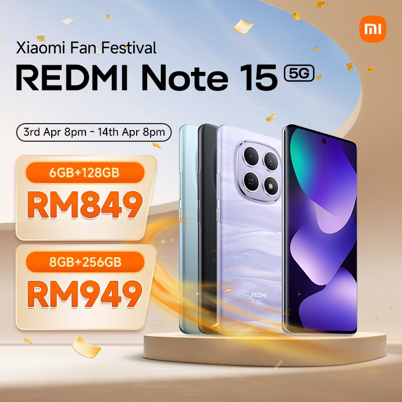 New REDMI Note 15 5G Smartphone | 6GB+128GB/8GB+256GB, 5520mAh battery with slim design, High-durability display glass
