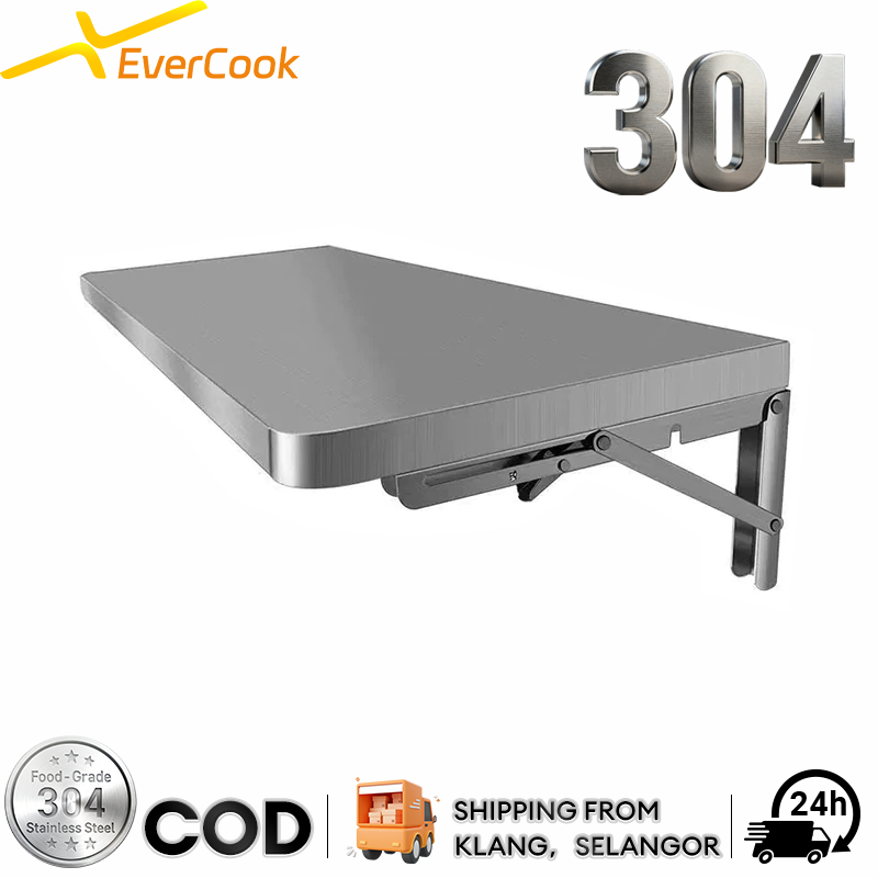 304 Stainless Steel Foldable Wall-mounted Folding Table Storage Rack ...