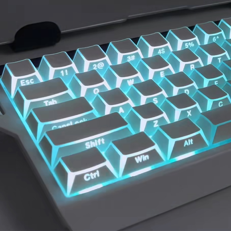 Fold Shadow Futuristic 3D RGB Keycaps Gaming Keycap 122 Key Set Dye ...