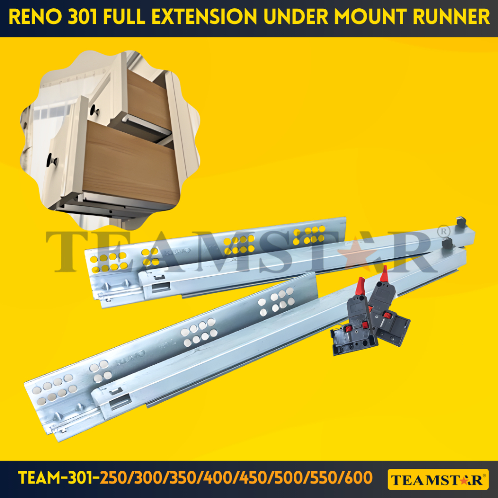 TEAMSTAR RENO Undermount Runner with Soft Close | Shopee Malaysia