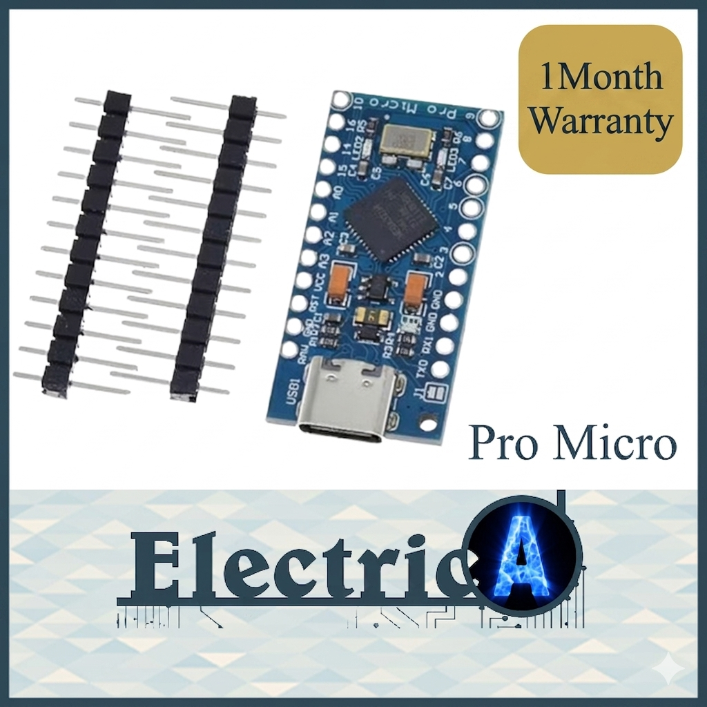 (+1Month Warranty) Pro Micro ATmega32U4 (Type-C USB) Controller Board - Arduino Compatible Leonardo