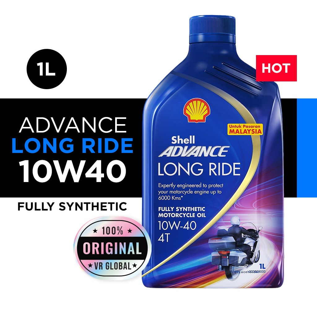 Shell ADVANCE LONG RIDE 10W40 - Fully Synthetic Engine Oil Minyak Enjin ...