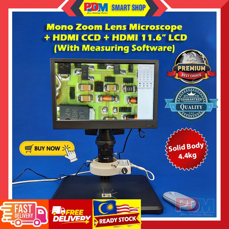 PDM Stereo Microscope Mono Zoom Lens Digital Microscope + Measuring ...