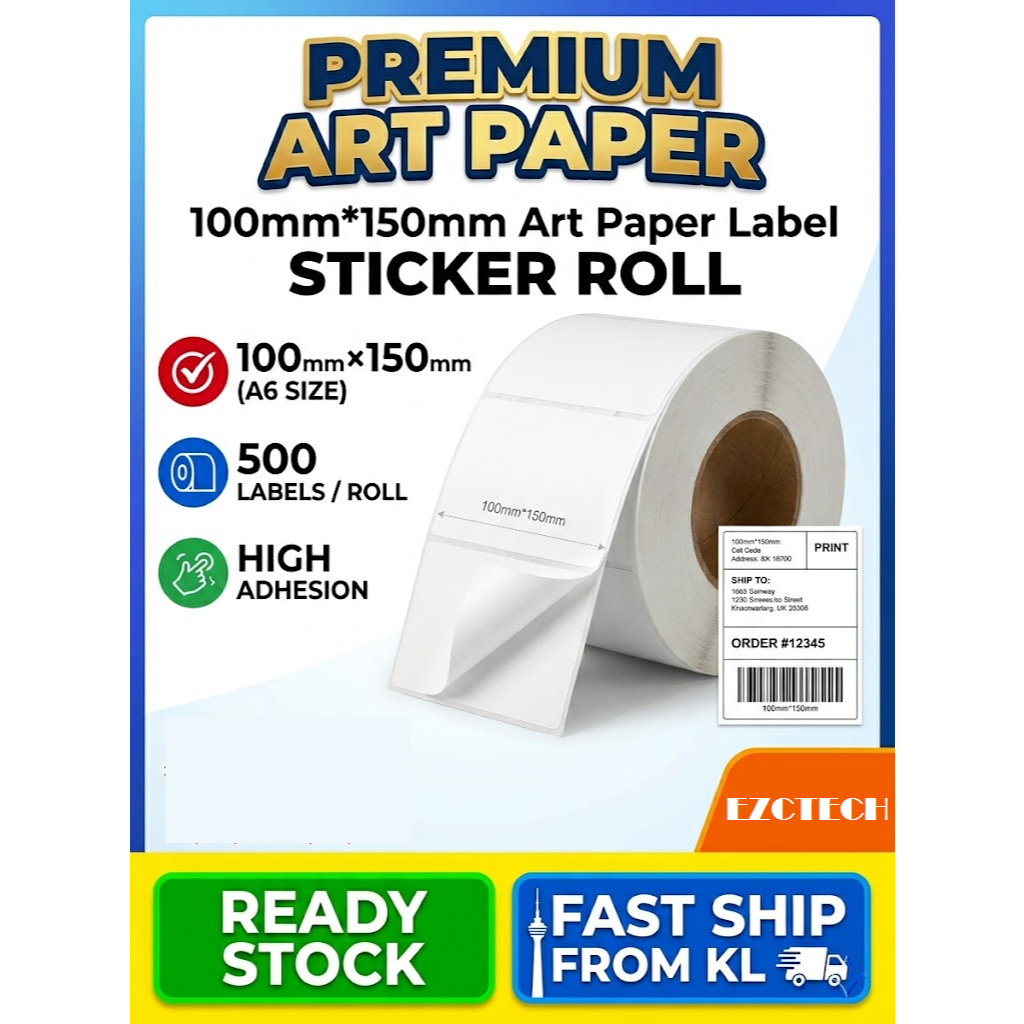 100mm*150mm*500PCS A6 LABEL Art paper Label Sticker (need ribbon ...