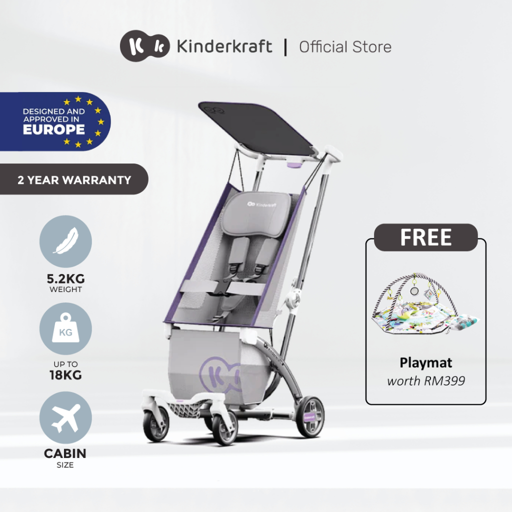 Kinderkraft Stroller KP2 Lightweight & Cabin size 5kg (6months - 18kg ...