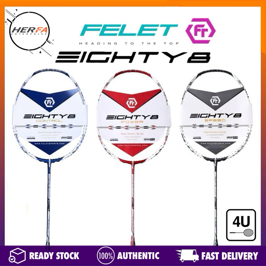 FELET EIGHTY8 POWER / CONTROL / SPEED 4UG1 Badminton Racquet MAX ...