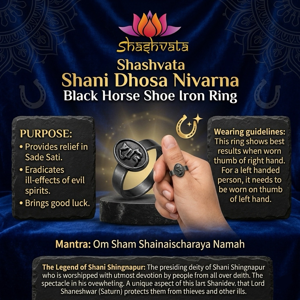Shashvata Shani Dhosa Nivarna Black Horse Shoe Iron Ring | Shopee Malaysia