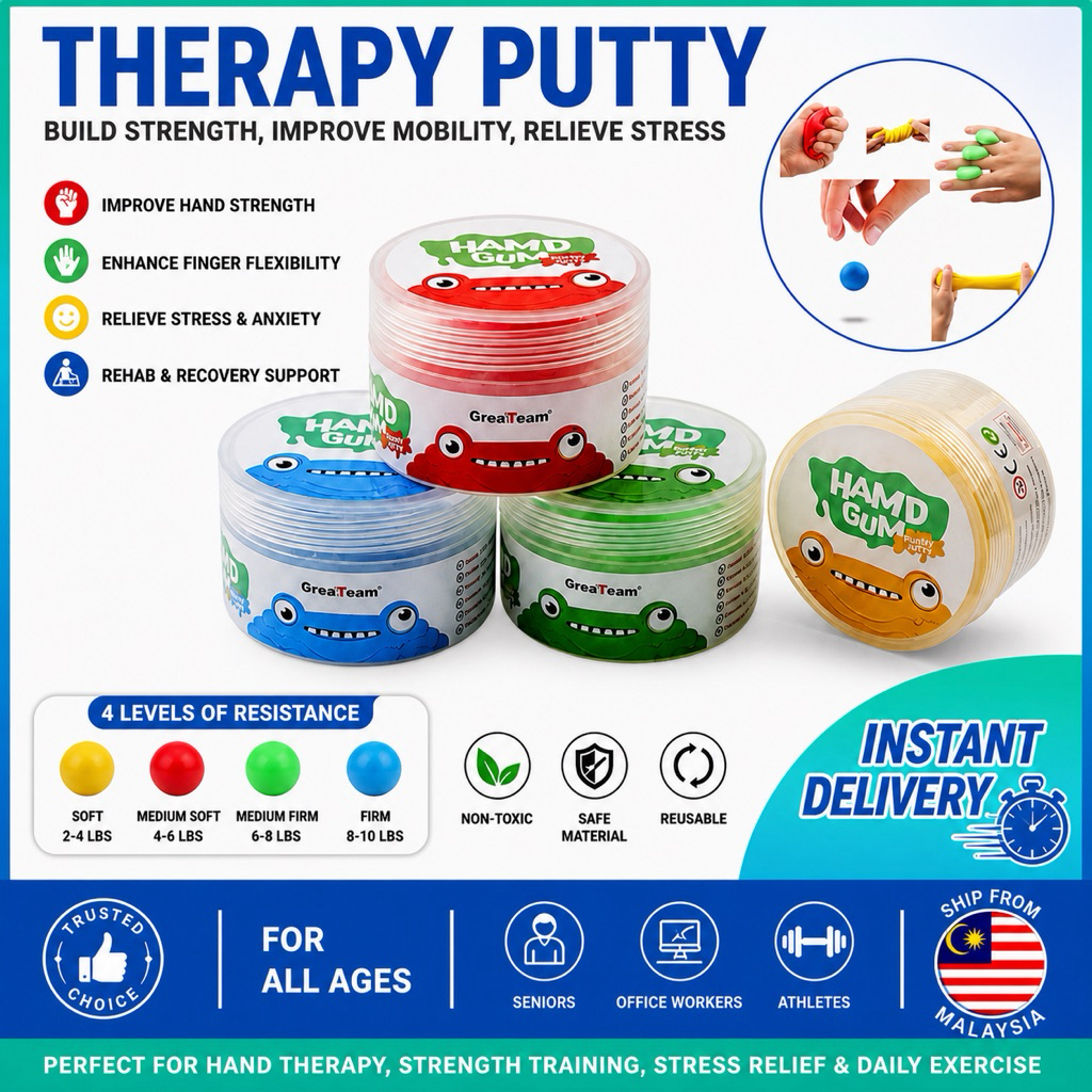 [ READY STOCK ] Therapy Putty Exercise Hand Finger Training Rehab ...