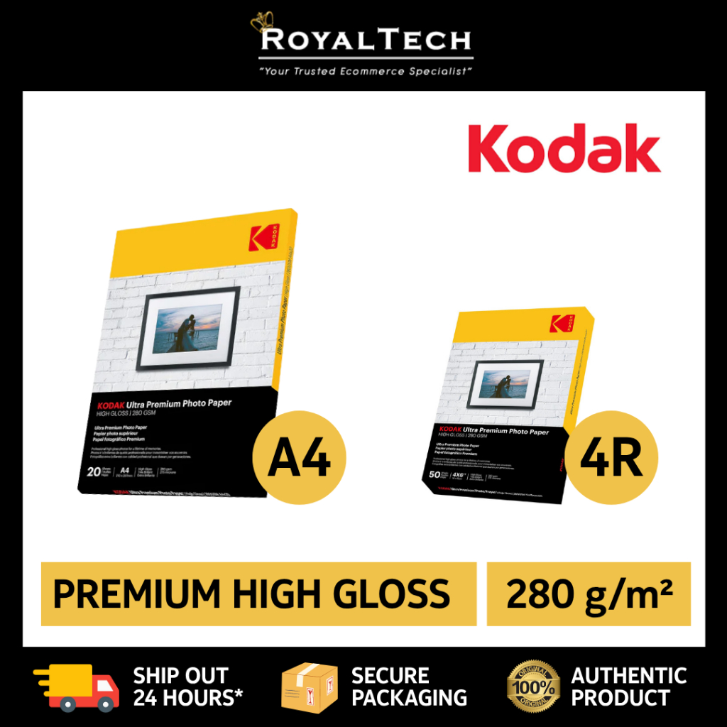 [ORIGINAL] Kodak Ultra Premium Photo Paper Gloss Inkjet Paper | A4 20