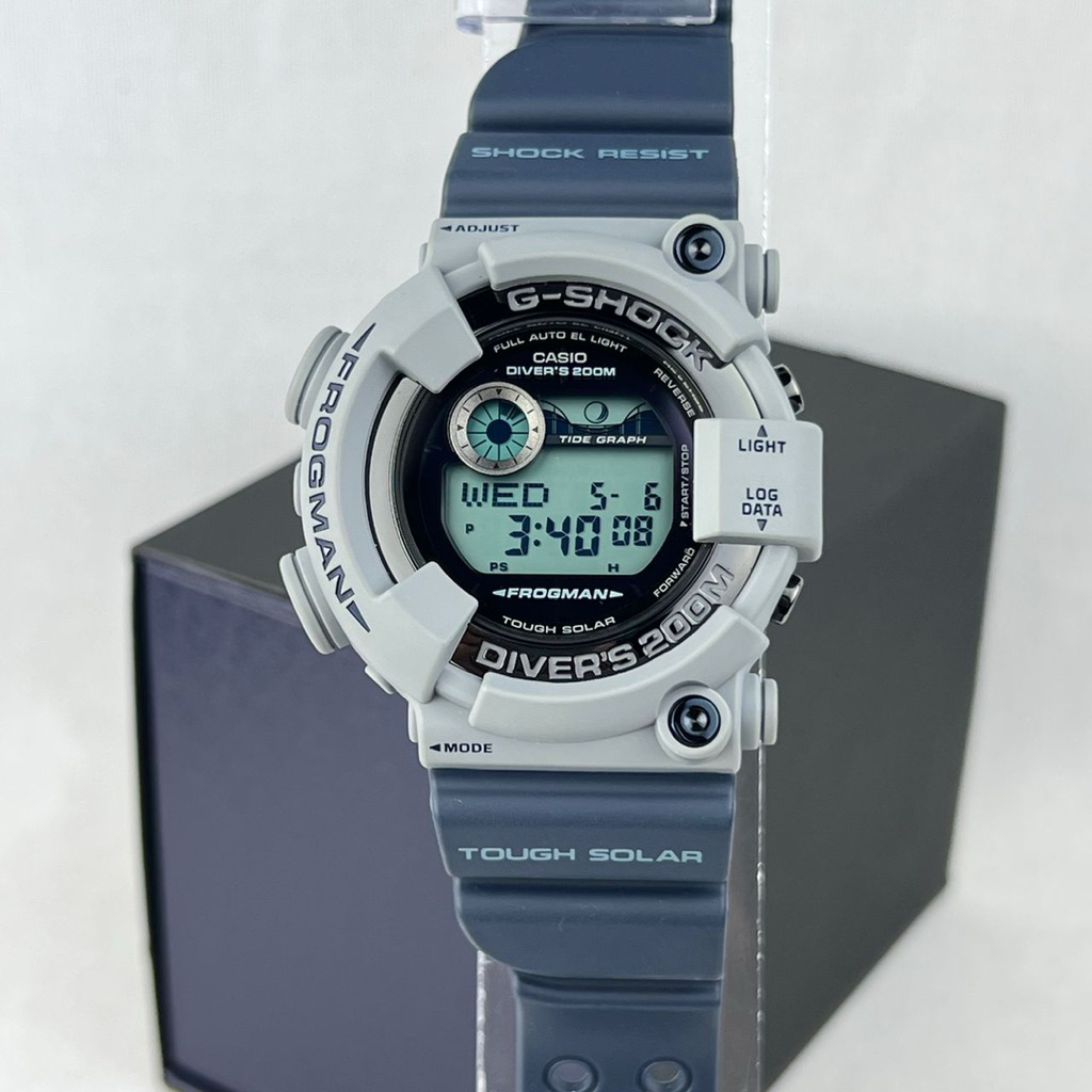 CASIO G-SHOCK FROGMAN MEN IN MILITARY TOUGH SOLAR WATCH GREY BLUE