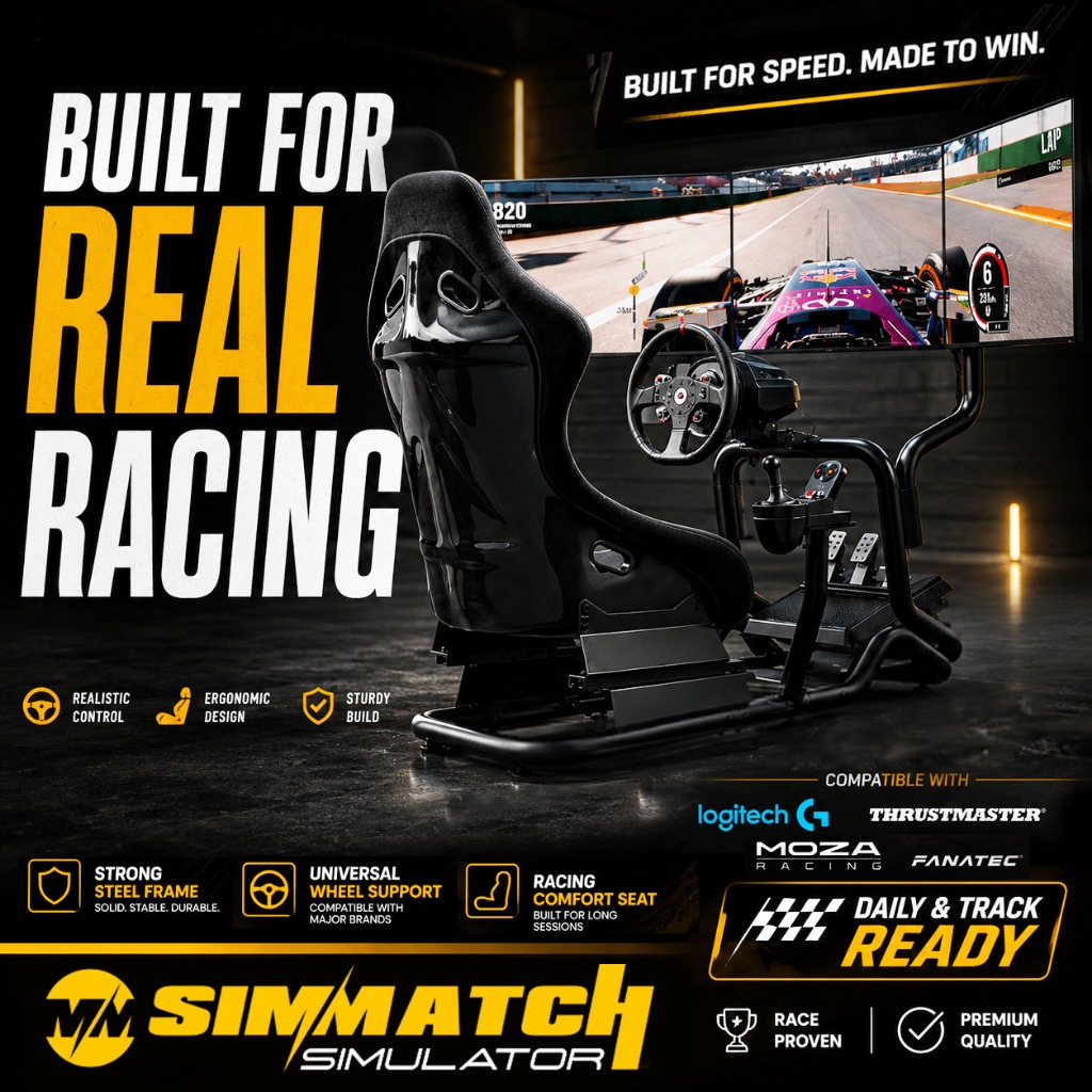 SIMMATCH PREMIUM RACING simulator COCKPIT SEAT Full Set Racing ...