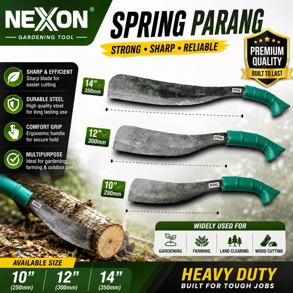 【Ready Stock】NEXON Heavy Duty Spring Calu Parang Knife Thick Blade ...