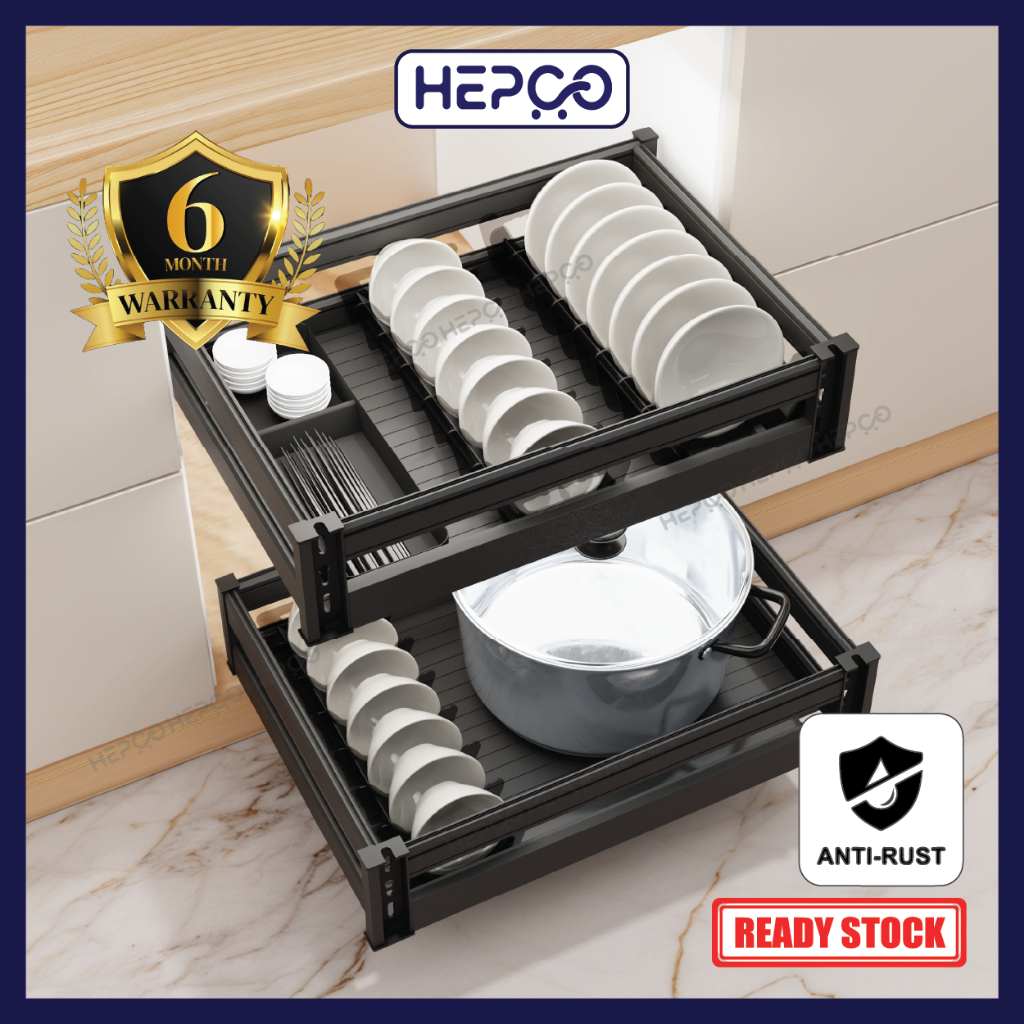 Aluminum Alloy Basket Pull Out Cabinet Kitchen Dish Storage Drawer Type ...
