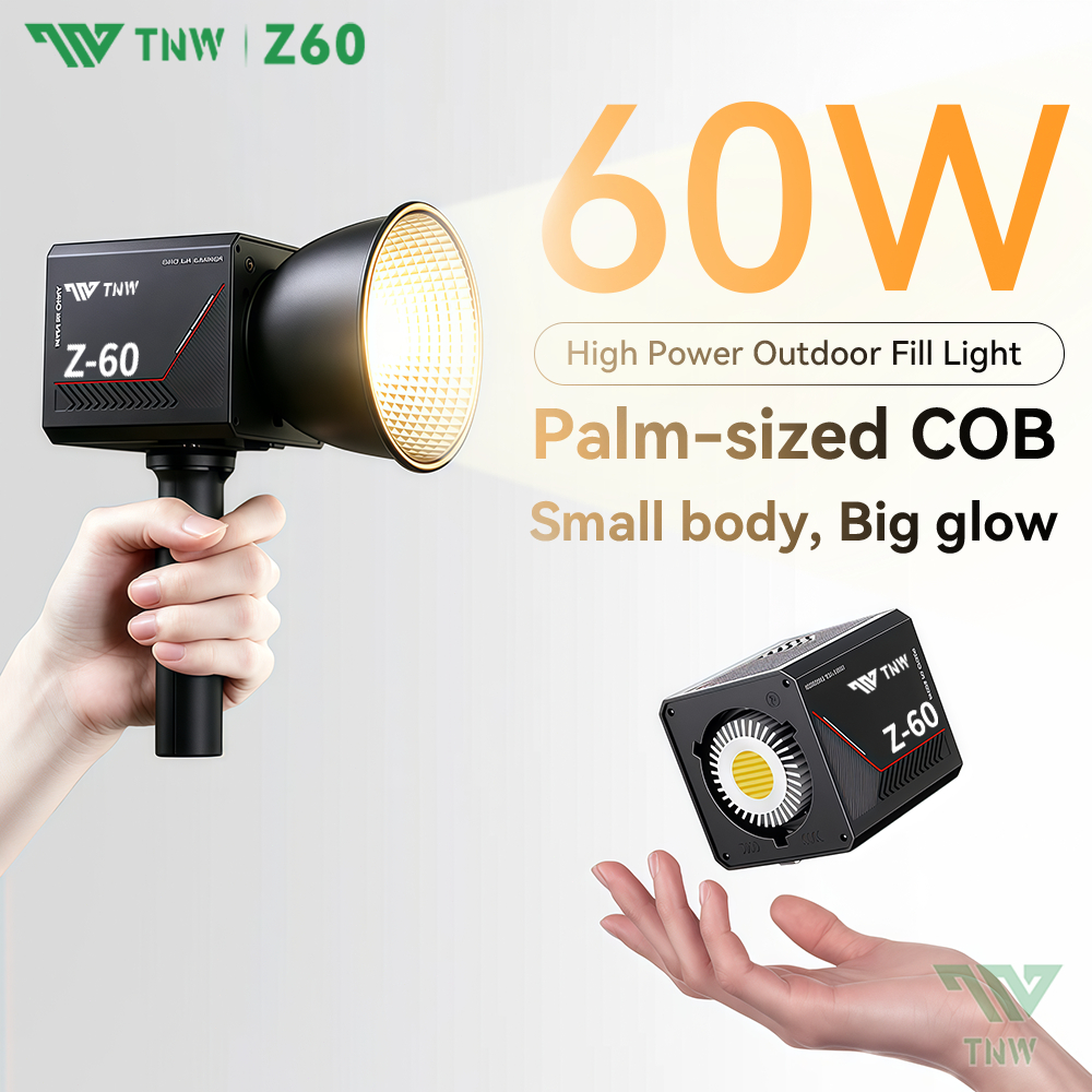 TNW Z60 60W COB LED Video Light 2500K-7500K Outdoor Studio Light with ...