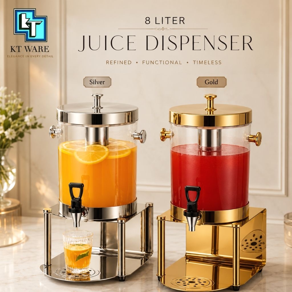 KT WARE 8L VIP STAINLESS STEEL JUICE DISPENSER WITH ICE CHAMBER JUICER ...