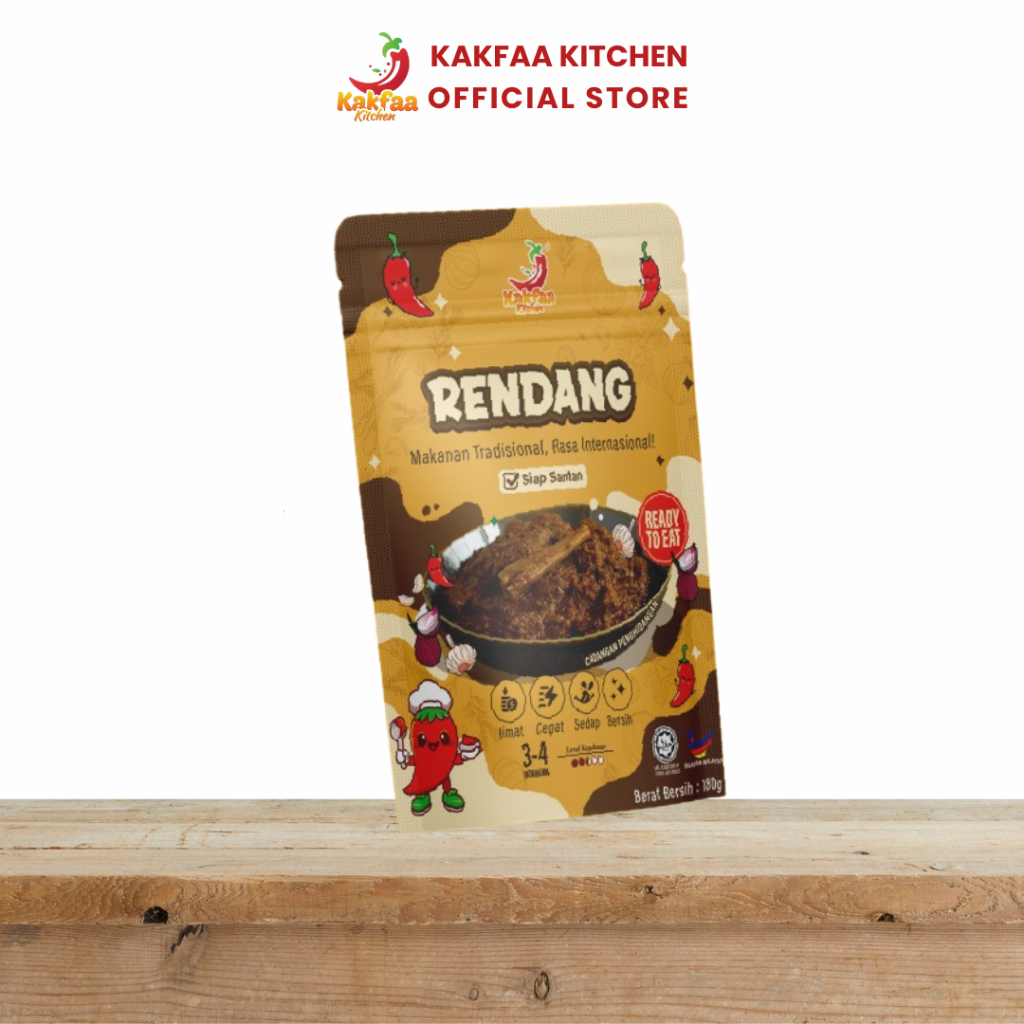KAKFAA Pes Rendang Tradisional Segera 180g Instant Cooking Paste Halal ...