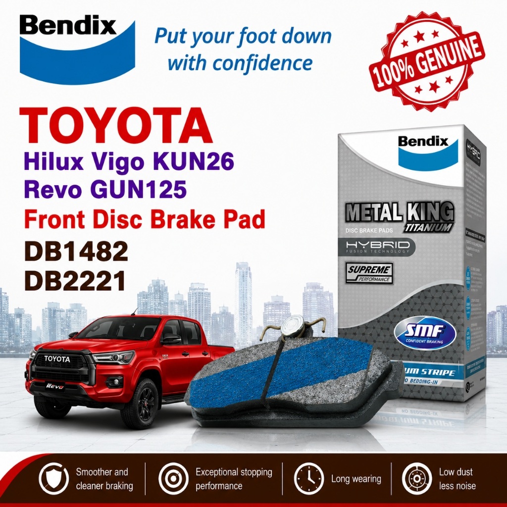 Hilux Vigo 3.0, Revo, Rocco GUN125 GUN126, FORTUNER TGN156 Bendix Metal ...