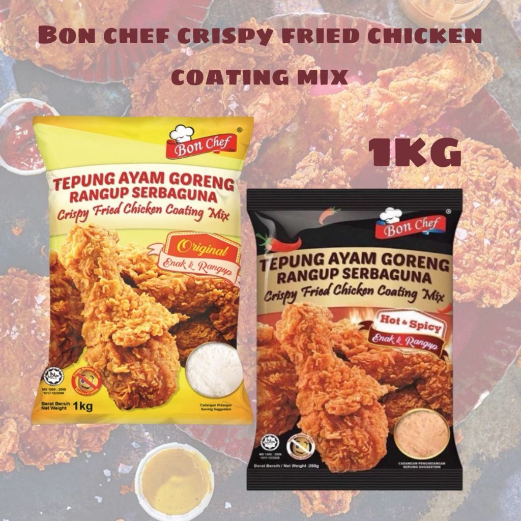 BON CHEF CRISPY FRIED CHICKEN COATING MIX [ORIGINAL/ SPICY] 1KG ...