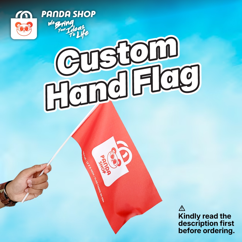 HAND FLAG CUSTOM DESIGN PRINTING | BENDERA MINI OUTDOOR & INDOOR ...