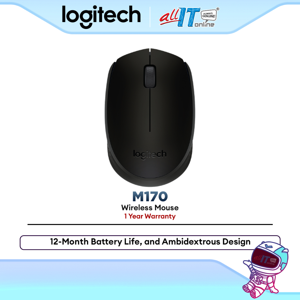 Logitech M170 Wireless Mouse - Reliable 2.4GHz Connection, 12-Month ...