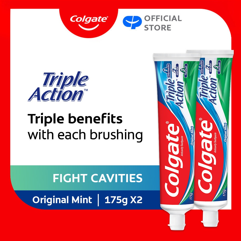 [Bundle of 2] Colgate Triple Action Toothpaste Valuepack 175g | Shopee ...