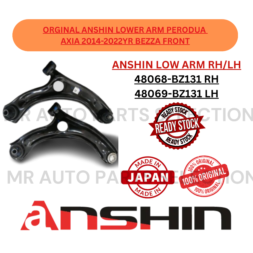 ORIGINAL ANSHIN GENUINE FRONT LOWER ARM FOR PERODUA AXIA 2014-2022YR ...