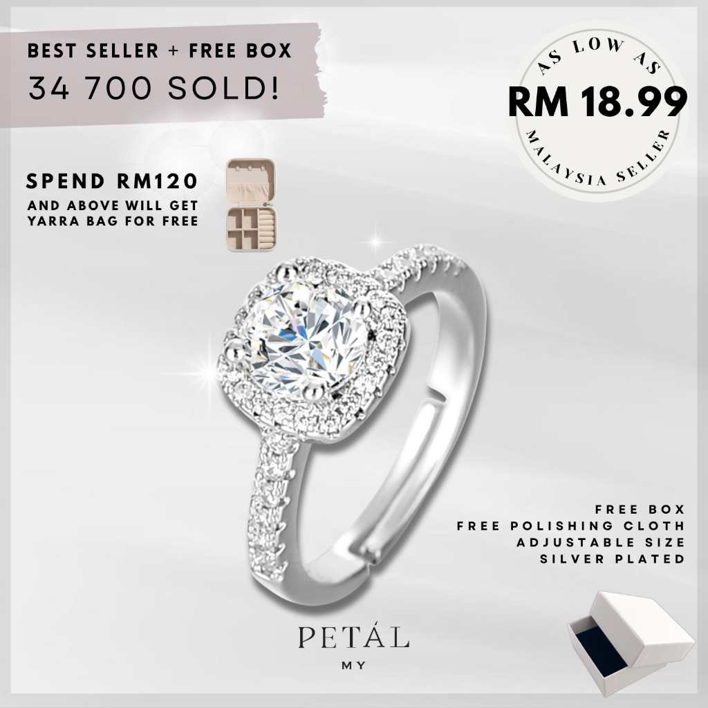 (PETALMY) ADJUSTABLE SIZE RING HOT DESIGN RING WITH BOX RING FOR ...